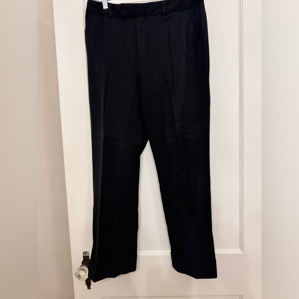 Eddie Bauer Mercer fit black cuffed capri slacks size 8